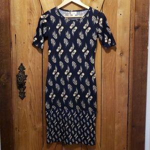 LuLaRoe Feather Pattern Dress XXS